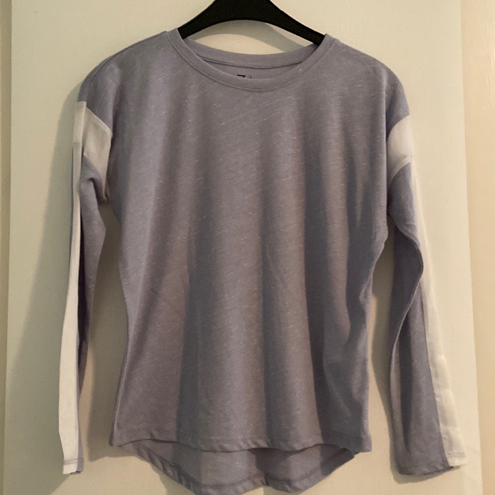 Girls Purple Zella Long Sleeve Top w/ White Stripe size 10